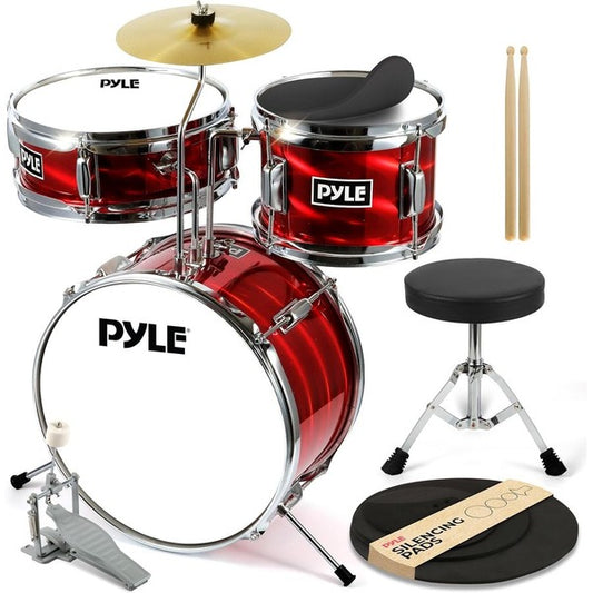 Pyle Kids Drum Set 3 Piece Beginner Junior Drummer Ki