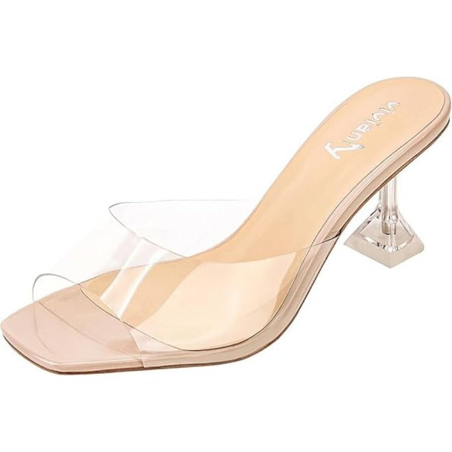 Vivian Ly Women's Clear Heels Slippers